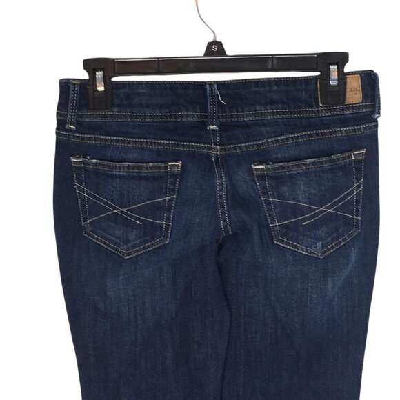 Aeropostale Jeans Womens 1/2 Regular Blue Dark Wash Hailey Flare Stretch Denim - Picture 4 of 16